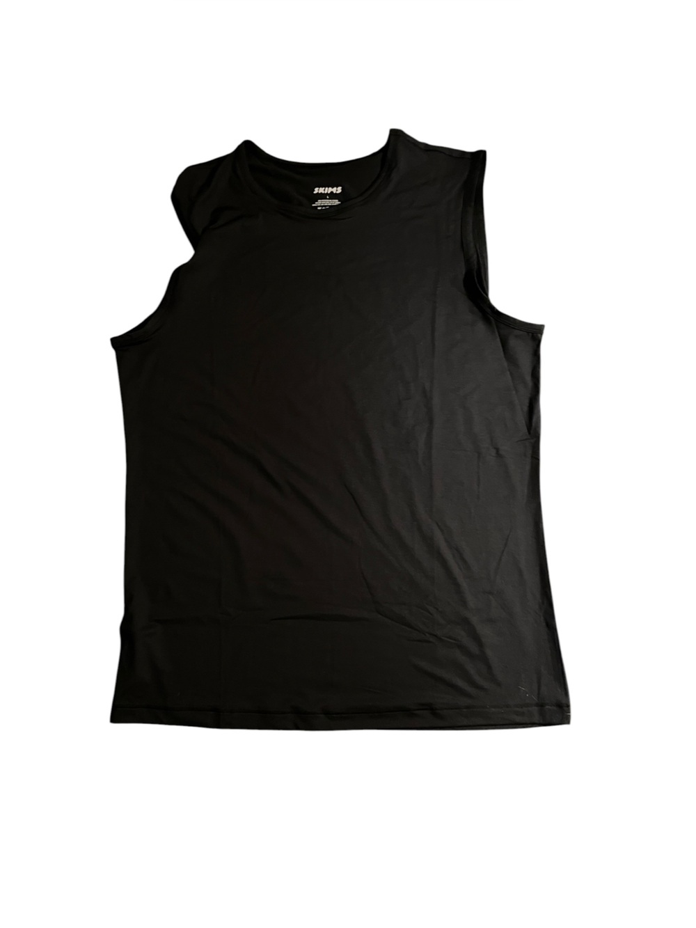 SKIMS Men Black Sleeveless Crew Neck Tank Top Muscle Shirt